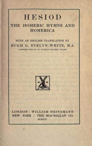 Hesiod, the Homeric hymns, and Homerica cover