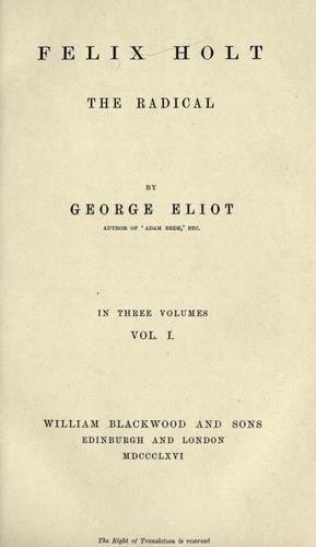 Felix Holt, the Radical cover