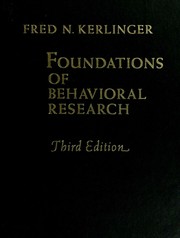 Foundations of behavioral research cover