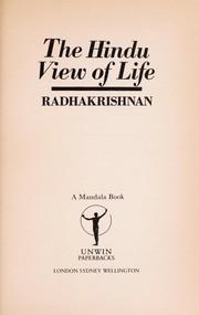 The Hindu view of life cover