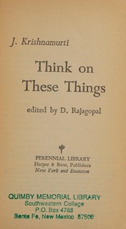 Think on These Things cover