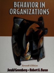 Behavior in organizations cover