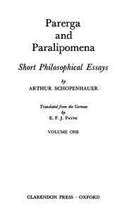 Parerga und Paralipomena cover