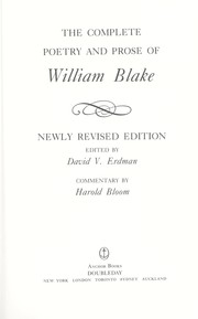 The complete poetry and prose of William Blake cover