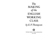 The making of the English working class cover