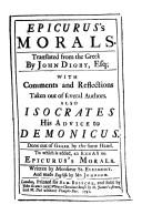 Epicurus's morals cover