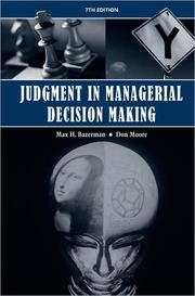 Judgment in managerial decision making cover