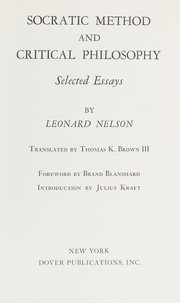 Socratic method and critical philosophy cover