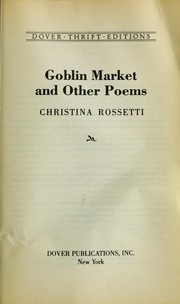 Goblin market and other poems cover