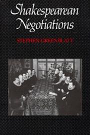 Shakespearean Negotiations cover