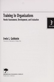 Training in organizations cover