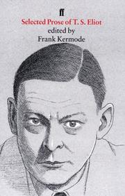 Selected prose of T. S. Eliot cover