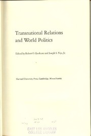 Transnational relations and world politics cover
