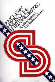 A monetary history of the United States, 1867-1960 cover