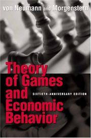 Theory of games and economic behavior cover