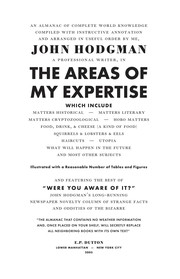 The Areas of My Expertise cover