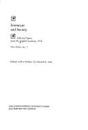 Literature and society cover