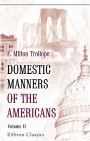 Domestic manners of the Americans cover