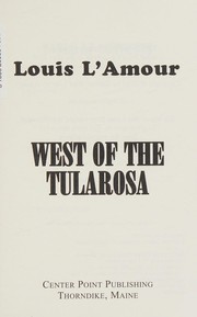 West of the Tularosa cover