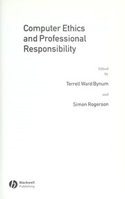 Computer ethics and professional responsibility cover