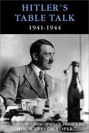 Hitler's table talk, 1941-1944 cover