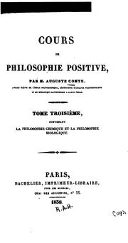Cours de philosophie positive cover